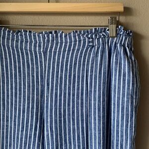 BEACHLUNCHLOUNGE COLLECTION Linen Blue Striped Pants